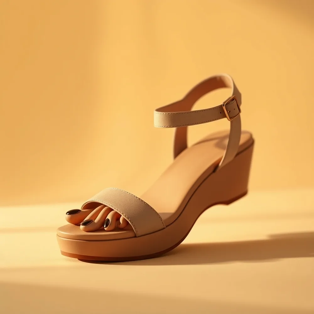 La Riviera, chaussure orthopédique élégante femme, sandale habillée réglable posée sur un fond crème